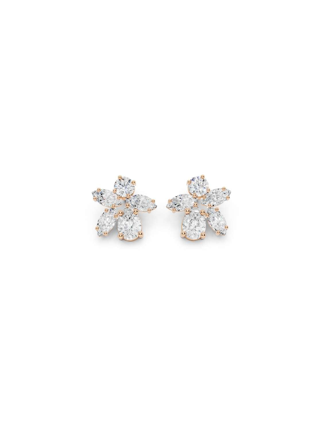Marquise Diamond Floral Earrings Image 7