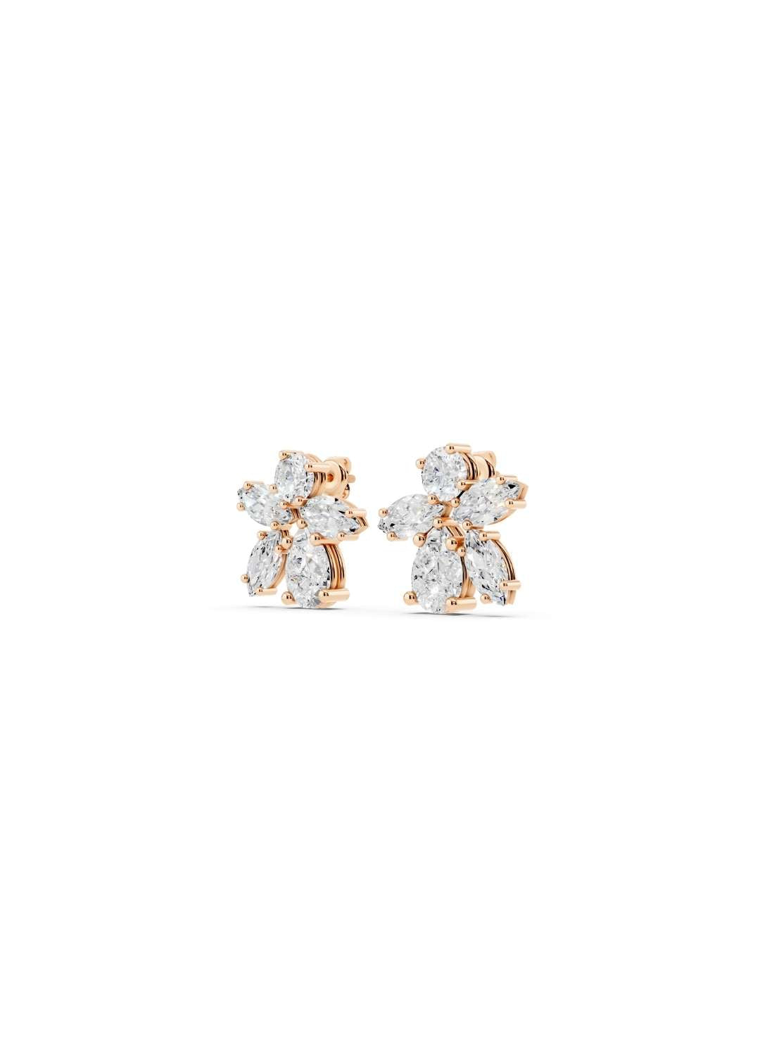 Marquise Diamond Floral Earrings Image 8