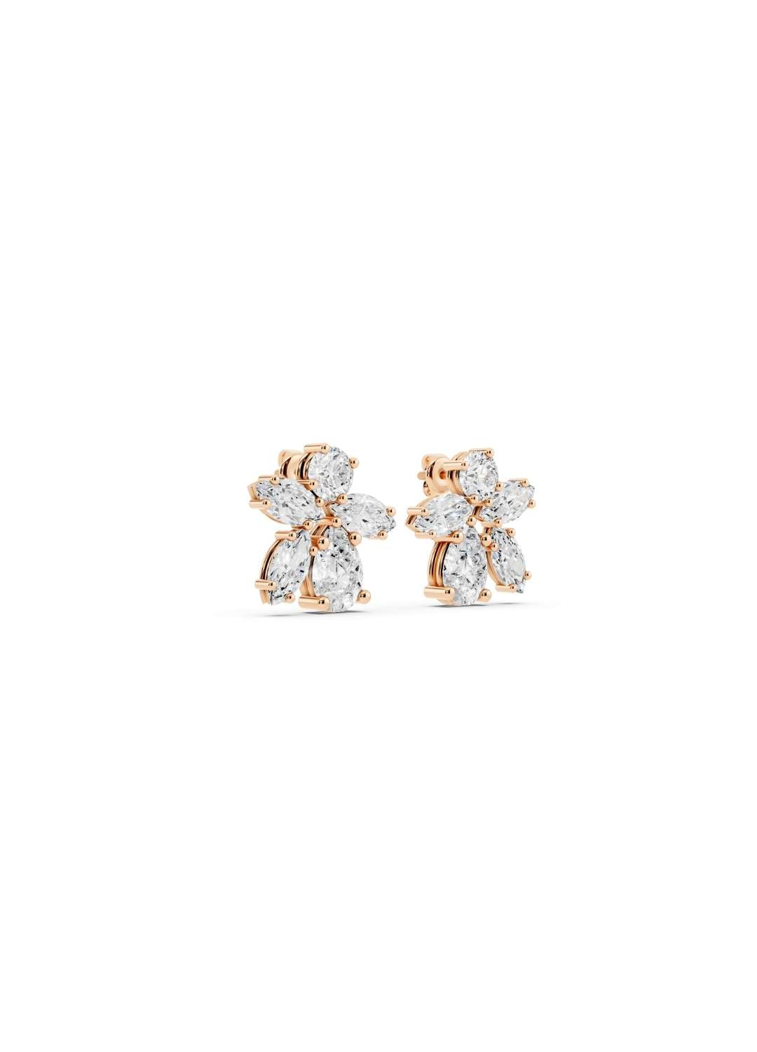 Marquise Diamond Floral Earrings Image 9