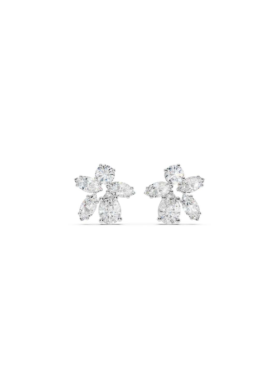Marquise Diamond Floral Earrings Image 11