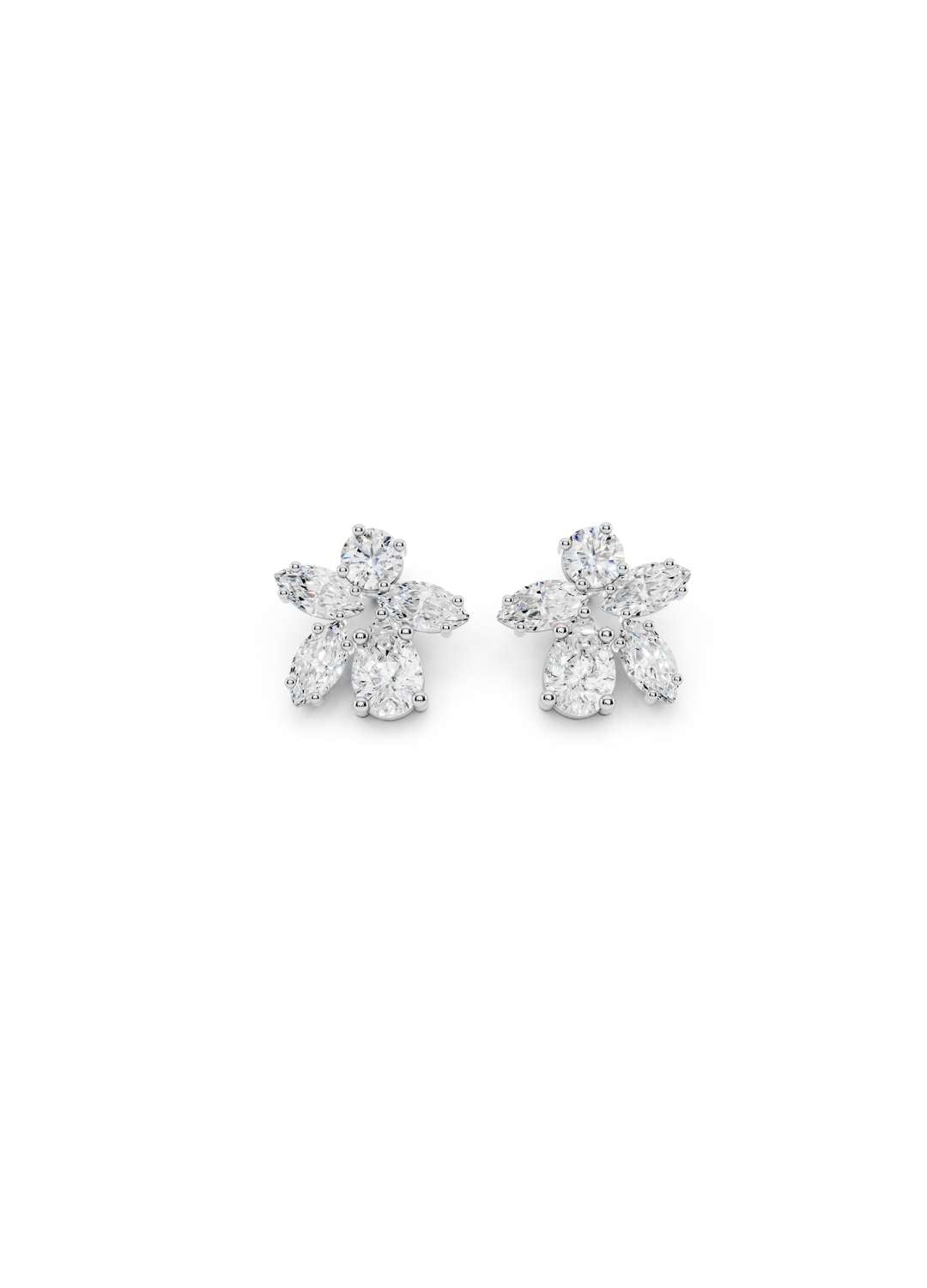 Marquise Diamond Floral Earrings Image 12