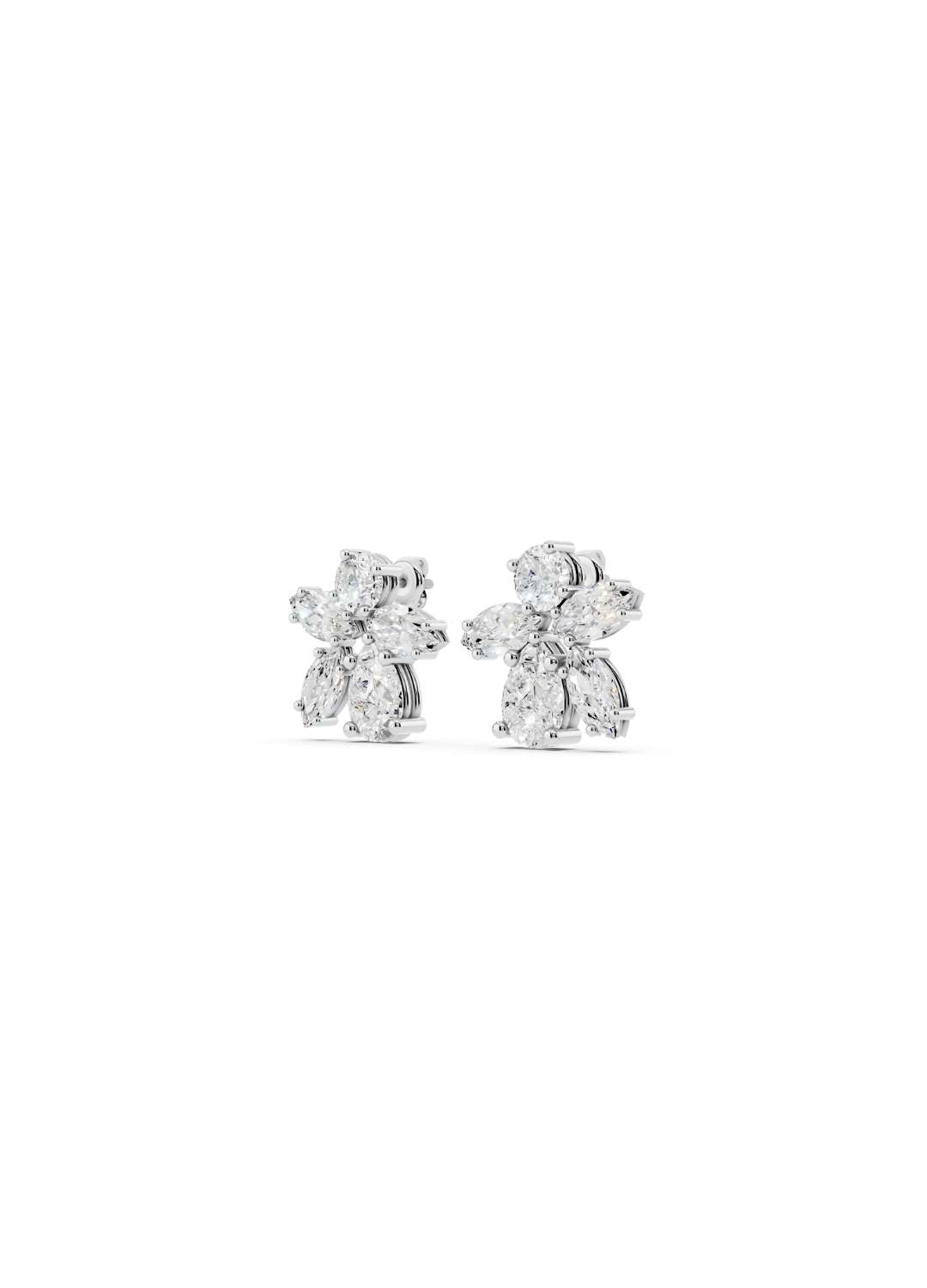 Marquise Diamond Floral Earrings Image 13