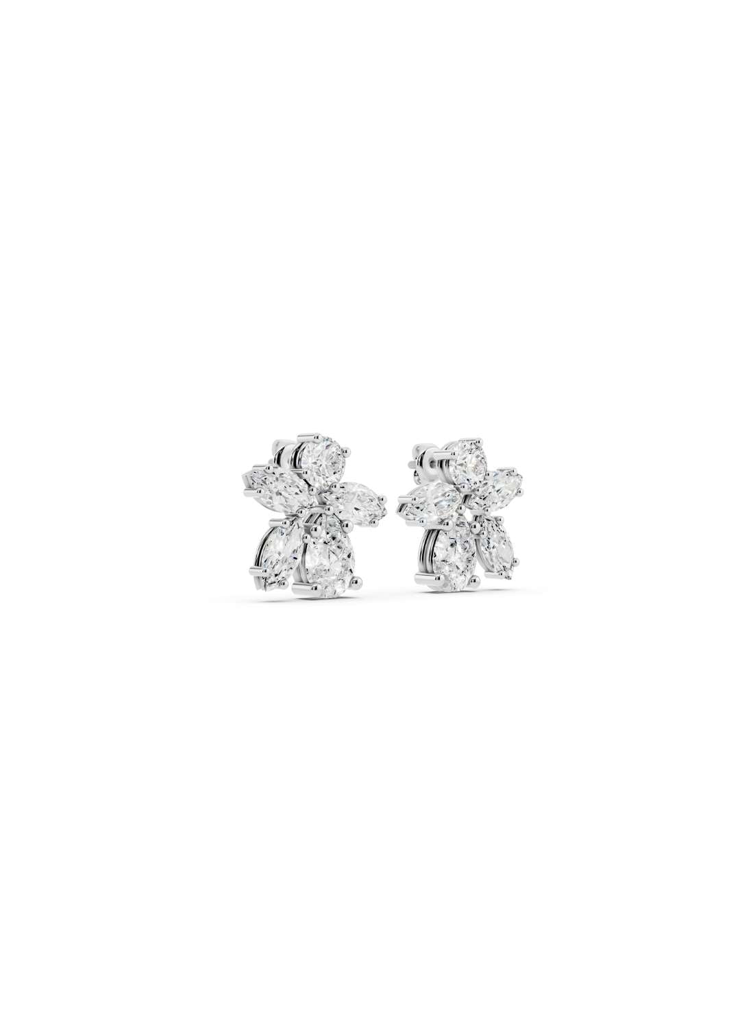 Marquise Diamond Floral Earrings Image 14