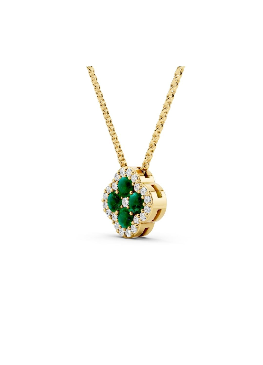 Natural Zambian Emerald Clover Necklace Image 1