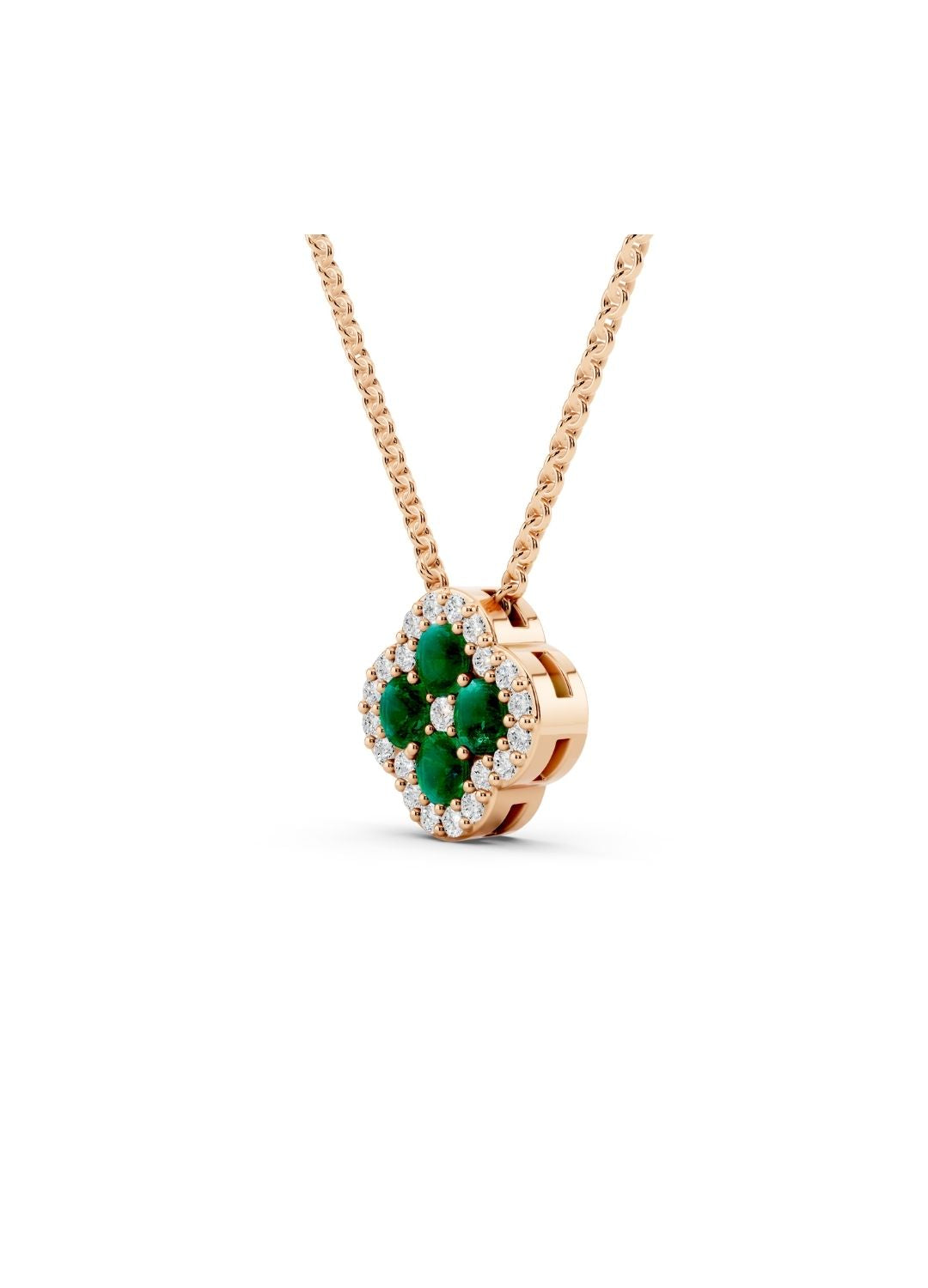 Natural Zambian Emerald Clover Necklace Image 6