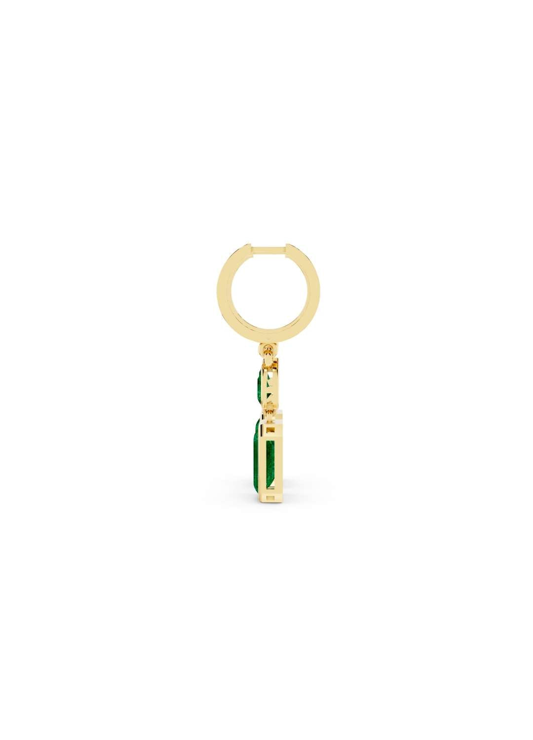Octagon Emerald Hoop Earrings  Image 6