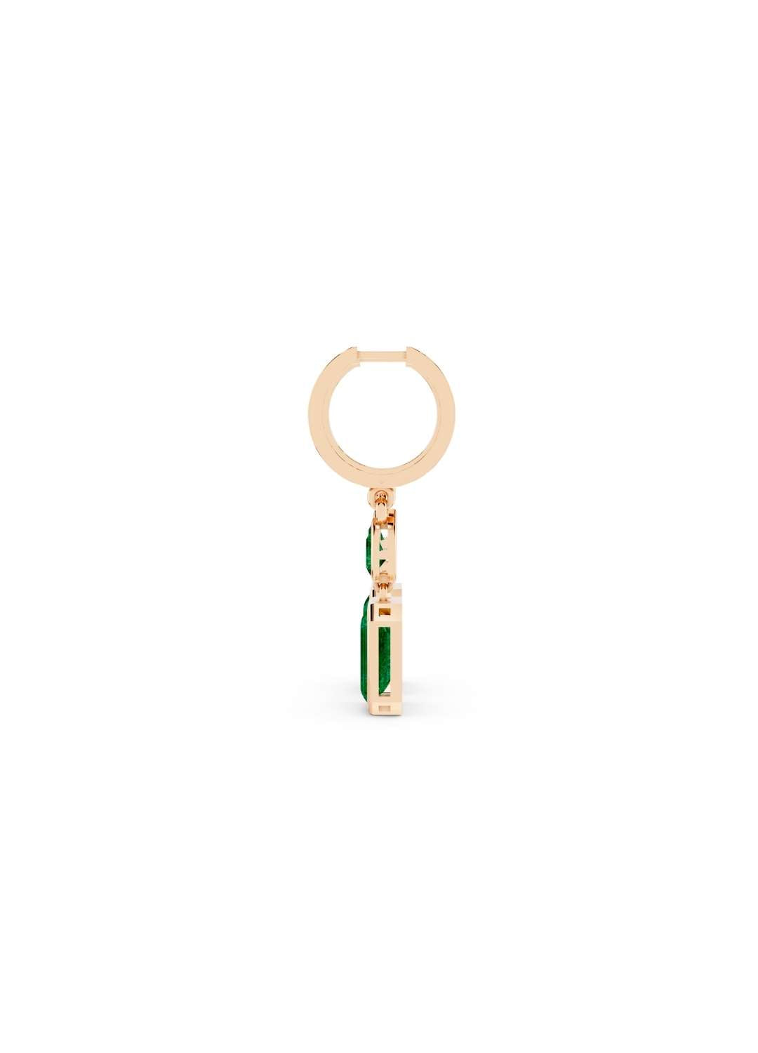 Octagon Emerald Hoop Earrings  Image 11