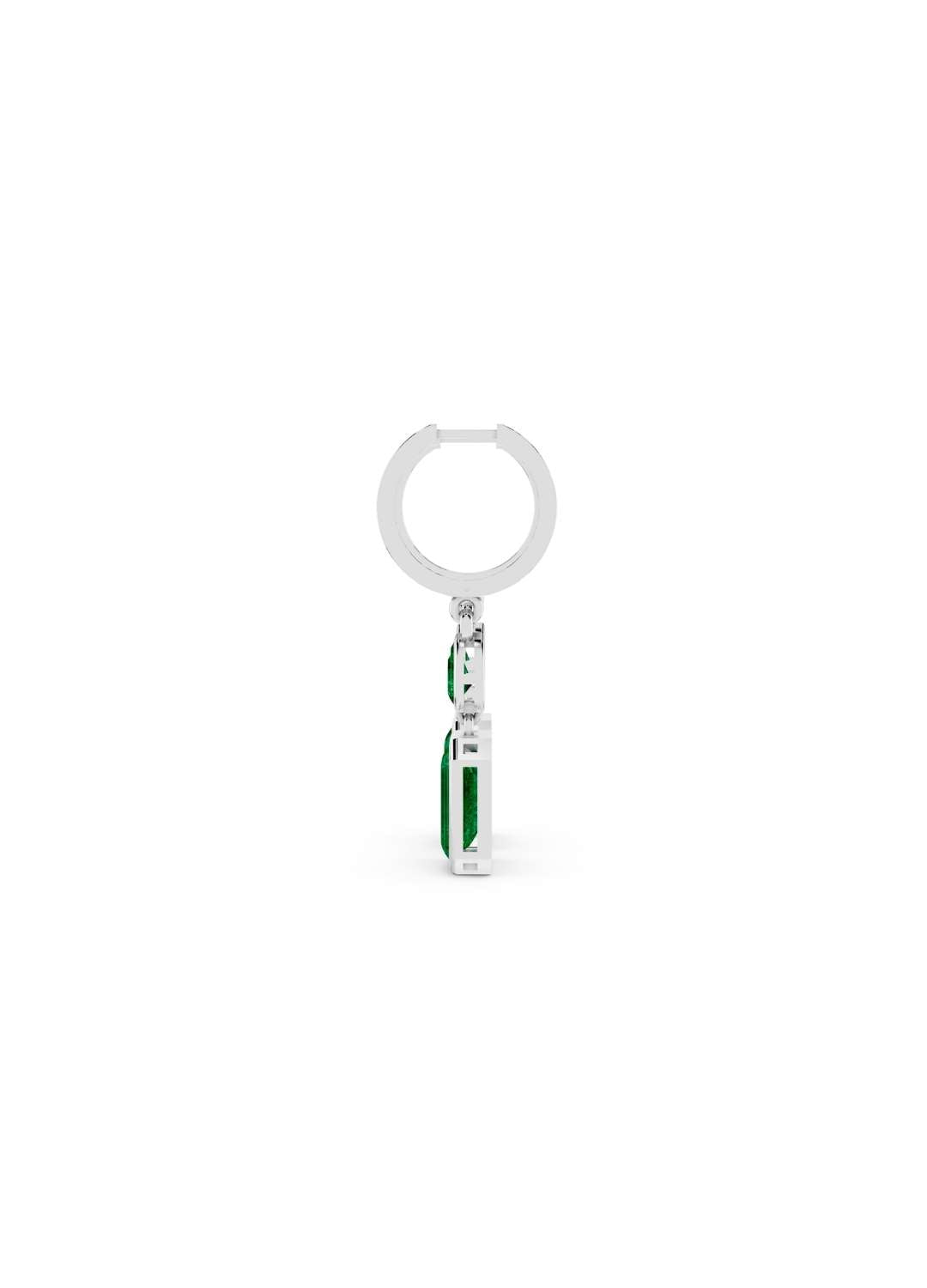 Octagon Emerald Hoop Earrings  Image 16
