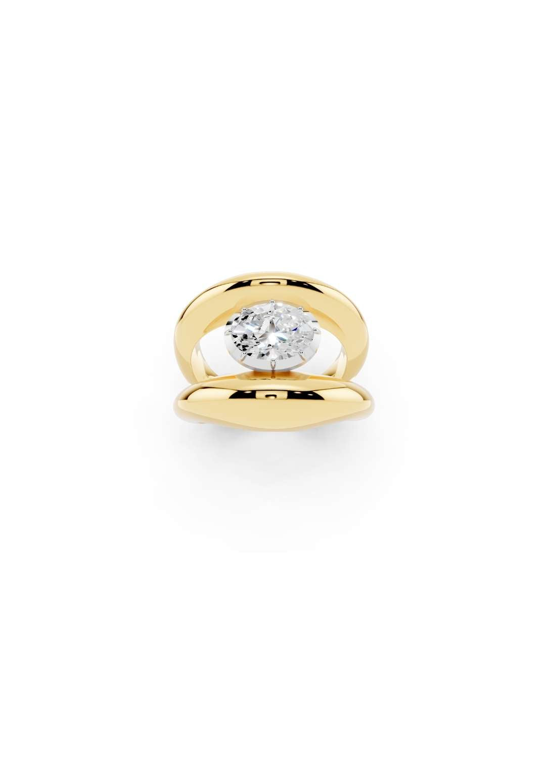 Oval Diamond Cut-Down Ring Image 1