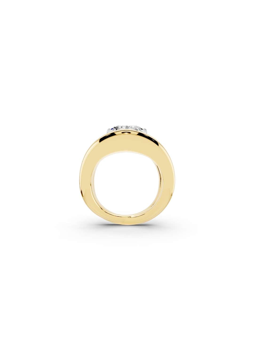 Oval Diamond Cut-Down Ring Image 3