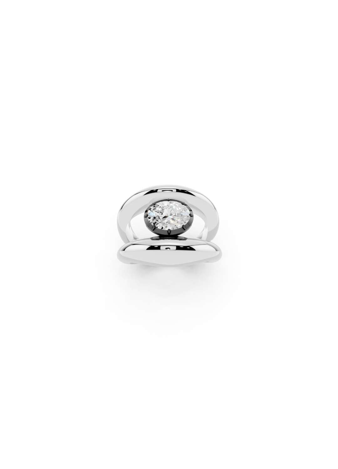 Oval Diamond Cut-Down Ring Image 4