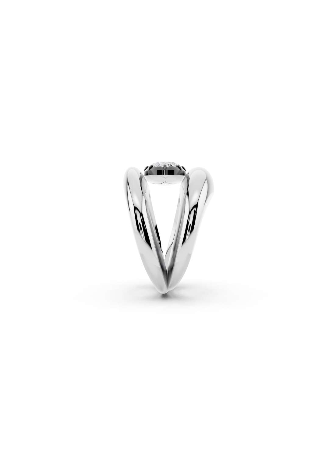 Oval Diamond Cut-Down Ring Image 7