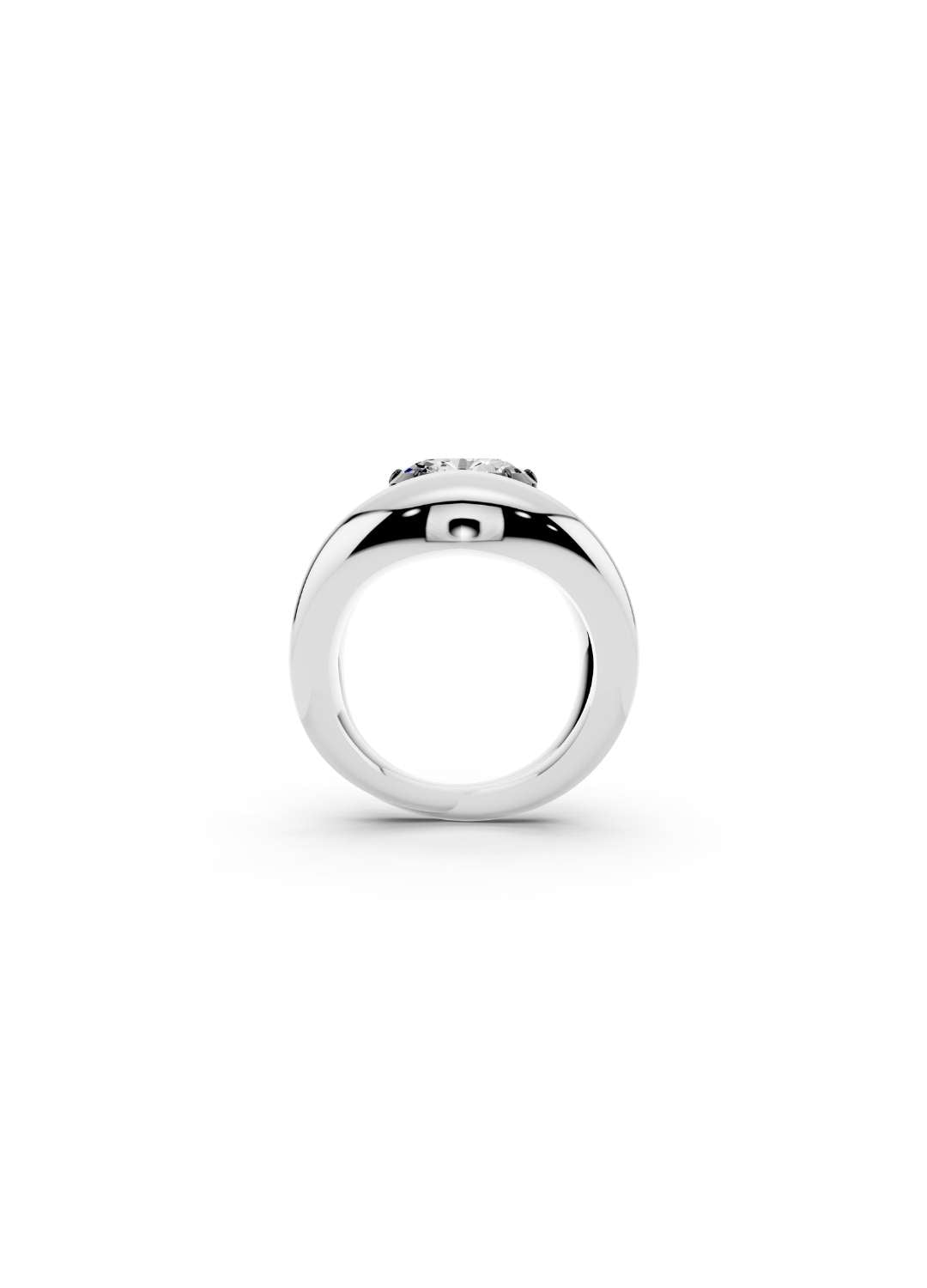 Oval Diamond Cut-Down Ring Image 8