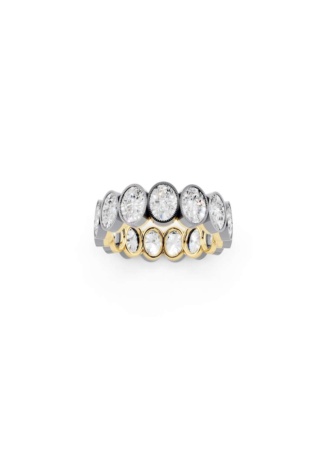 Oval Diamond Georgian Eternity Band Image 1