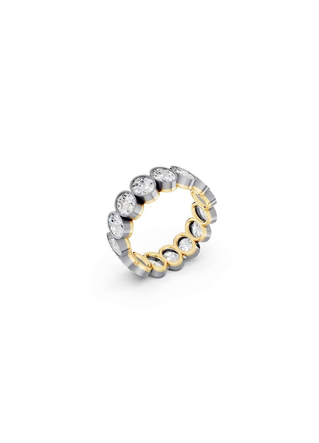 Oval Diamond Georgian Eternity Band Image 3