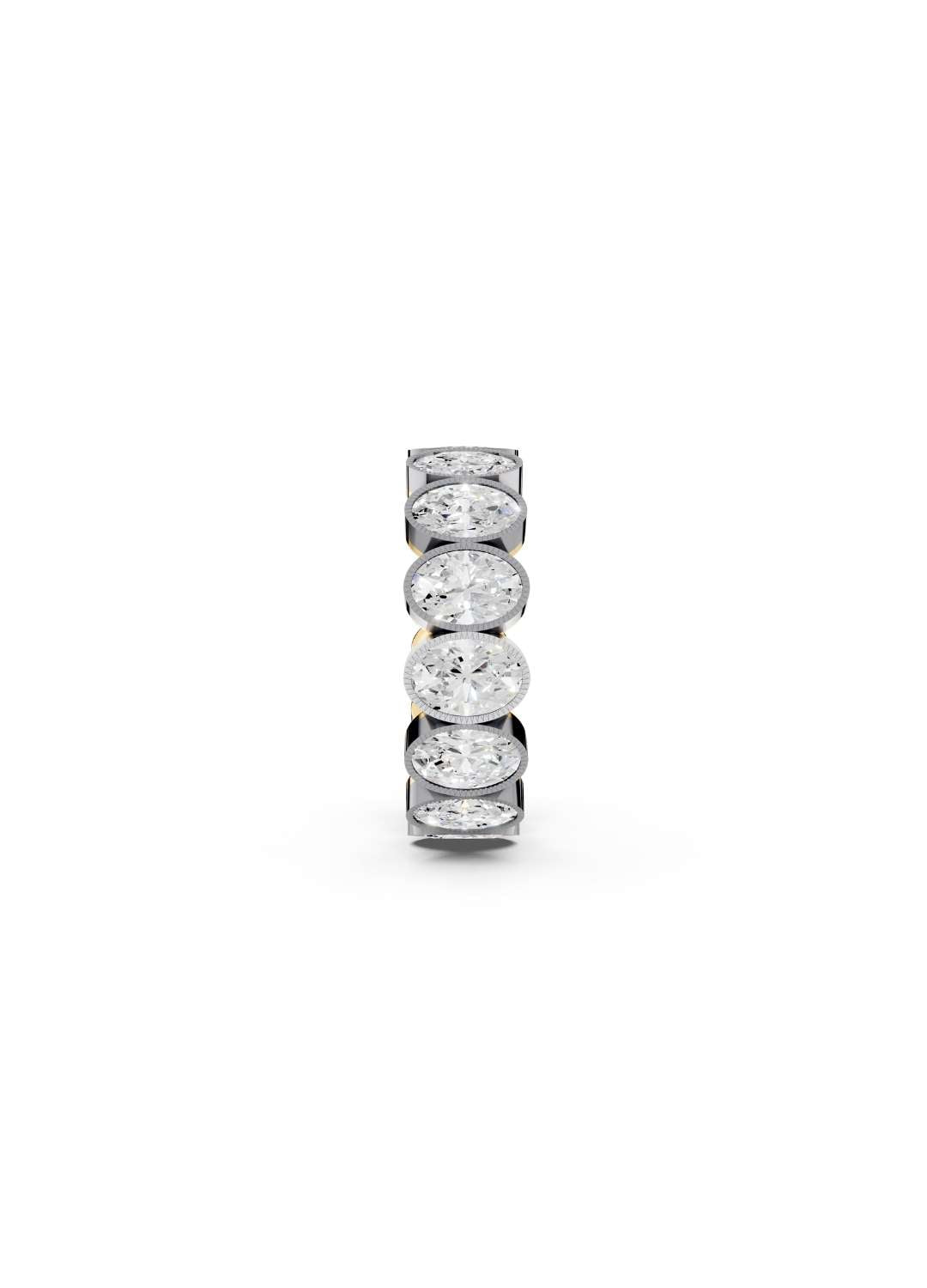 Oval Diamond Georgian Eternity Band Image 7