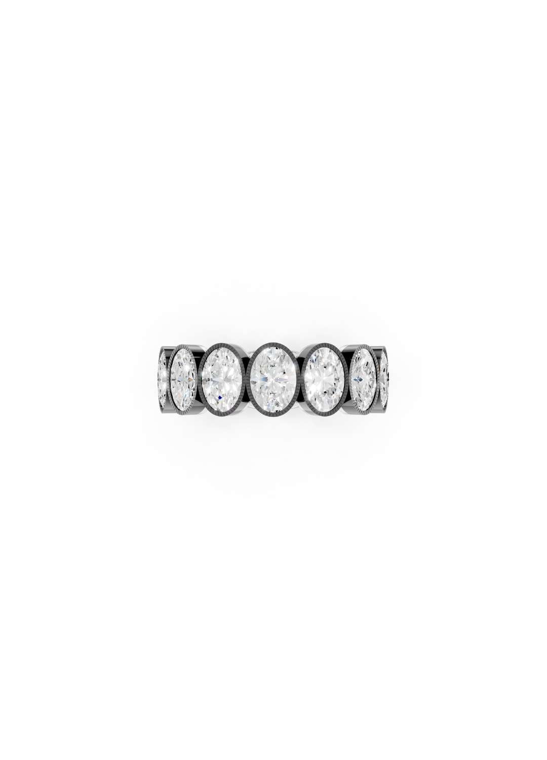 Oval Diamond Georgian Eternity Band Image 5