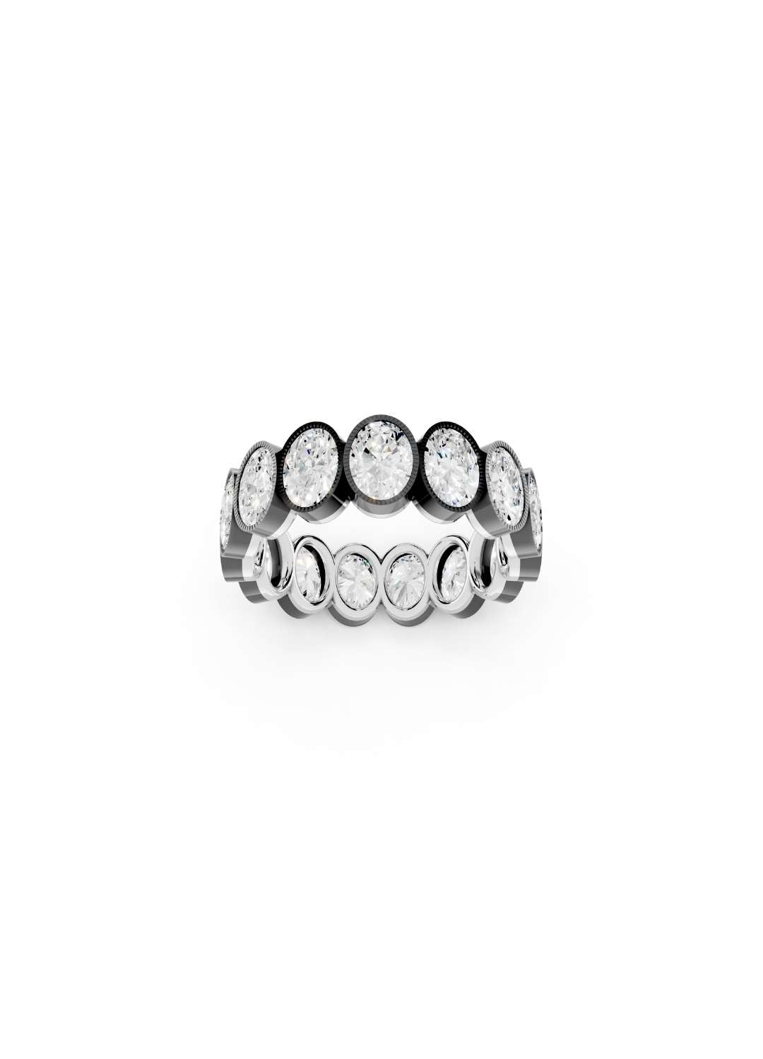 Oval Diamond Georgian Eternity Band Image 6