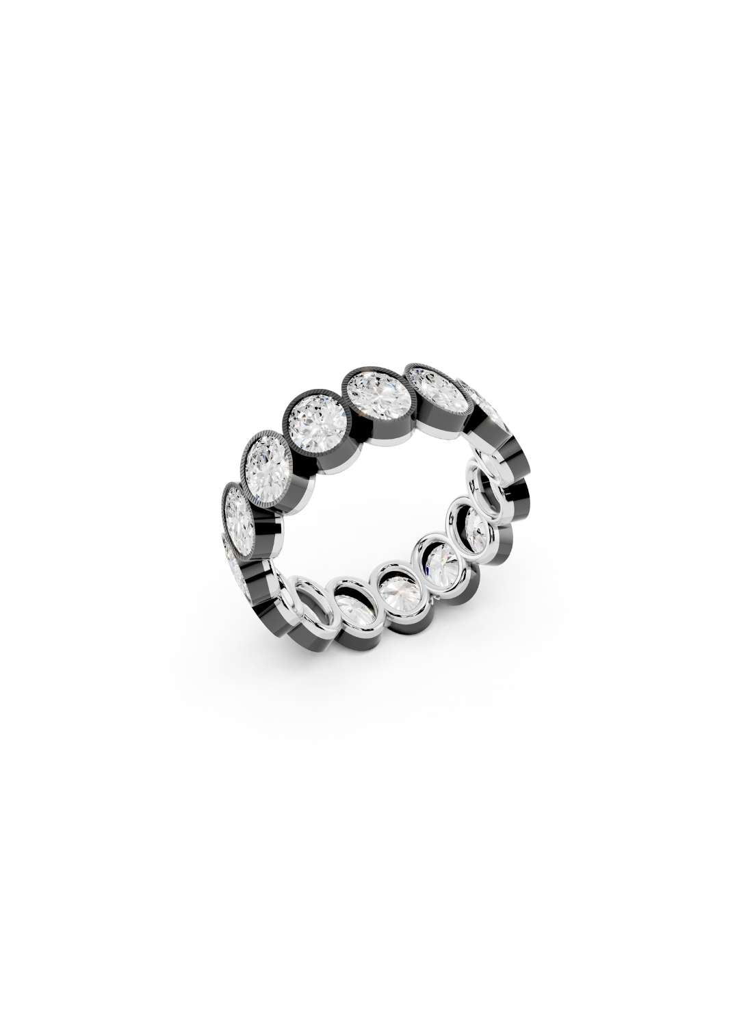 Oval Diamond Georgian Eternity Band Image 8