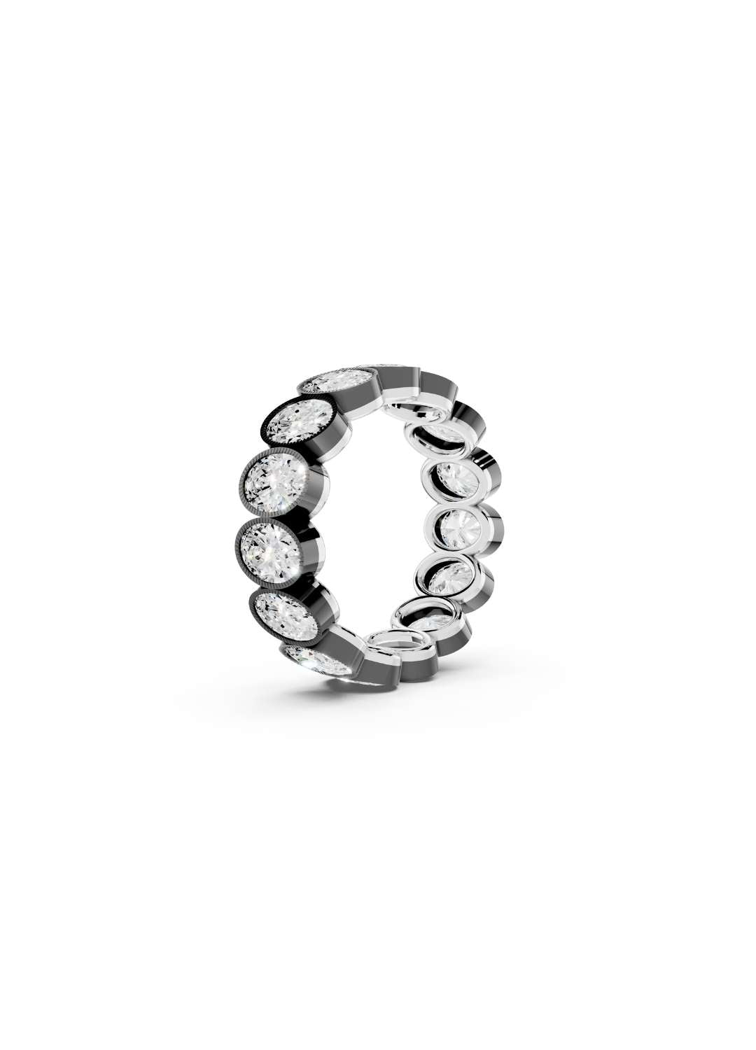 Oval Diamond Georgian Eternity Band Image 10