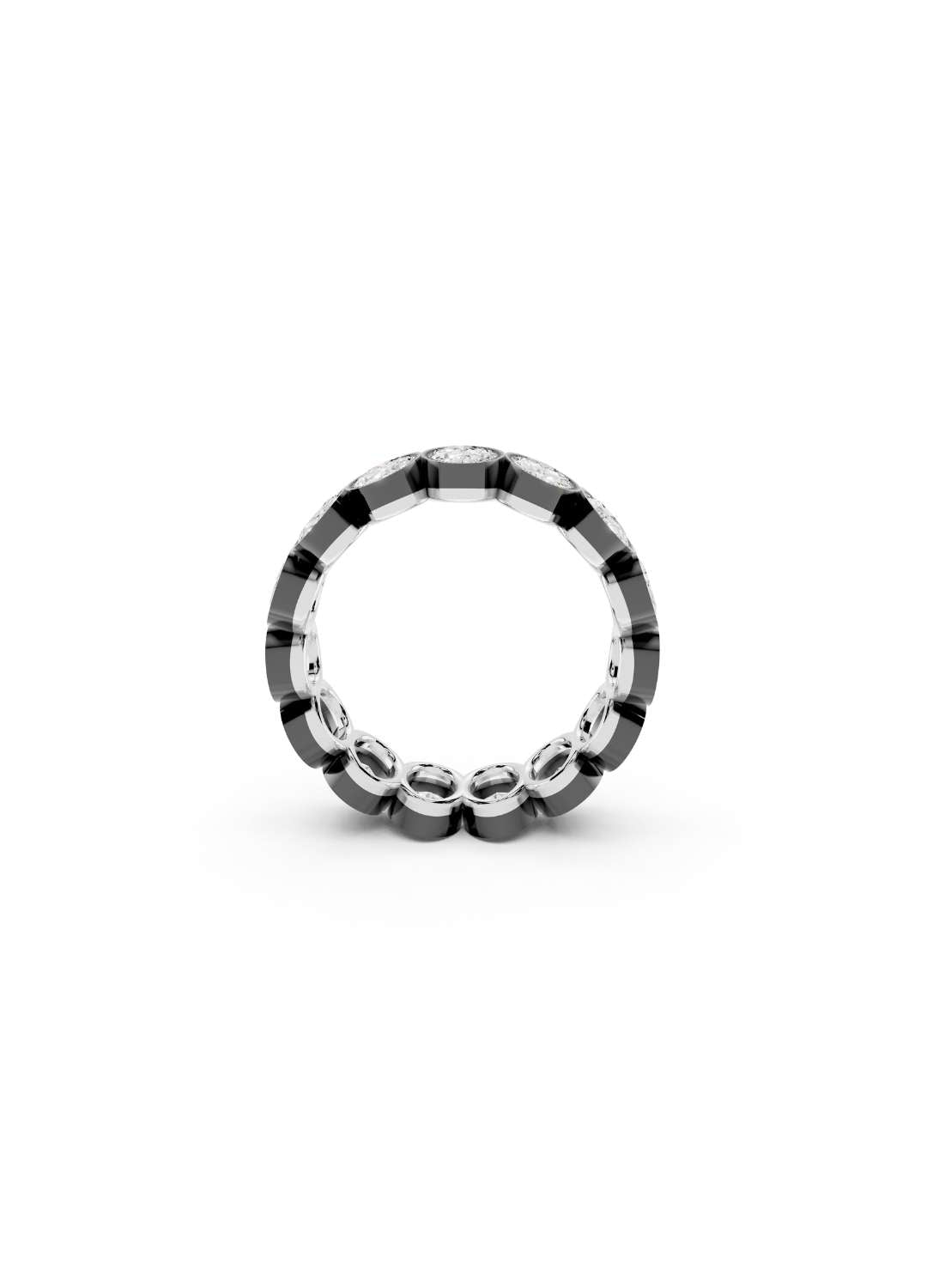 Oval Diamond Georgian Eternity Band Image 9