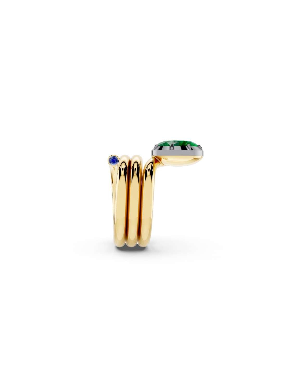Oval Emerald Coil Ring Image 5