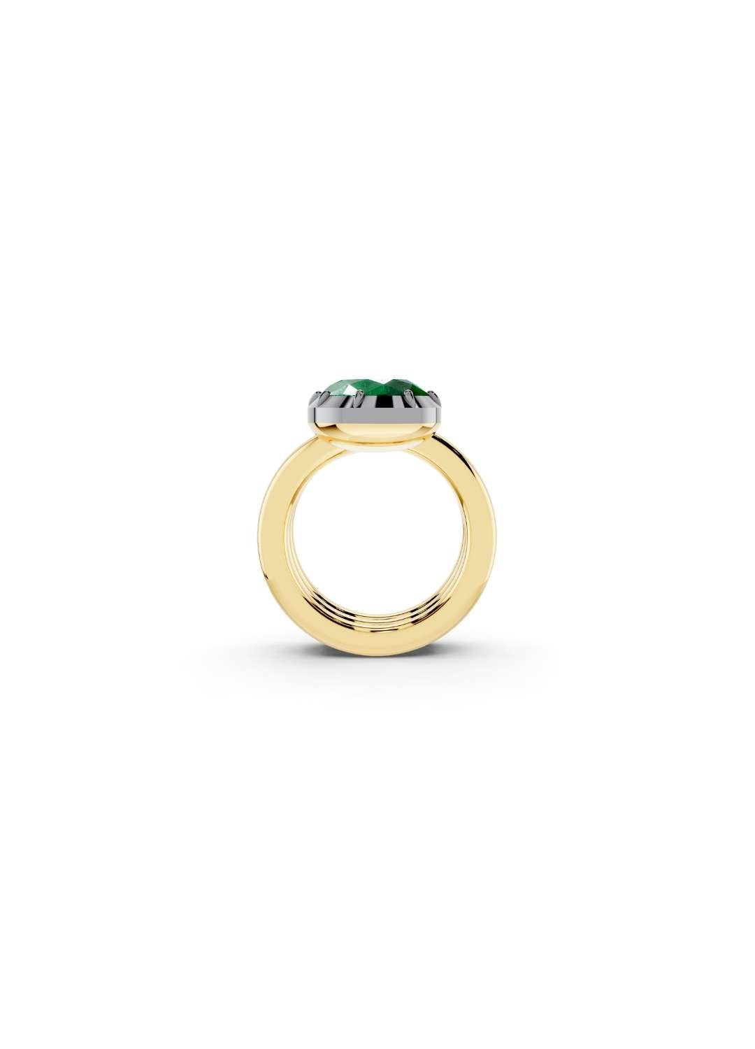 Oval Emerald Coil Ring Image 3