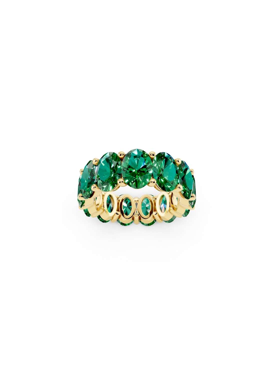Oval Emerald Eternity Band Image 1