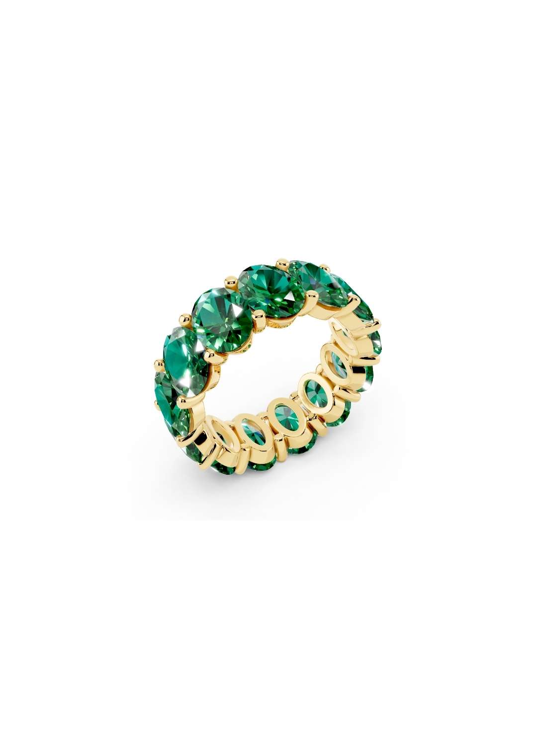 Oval Emerald Eternity Band Image 1