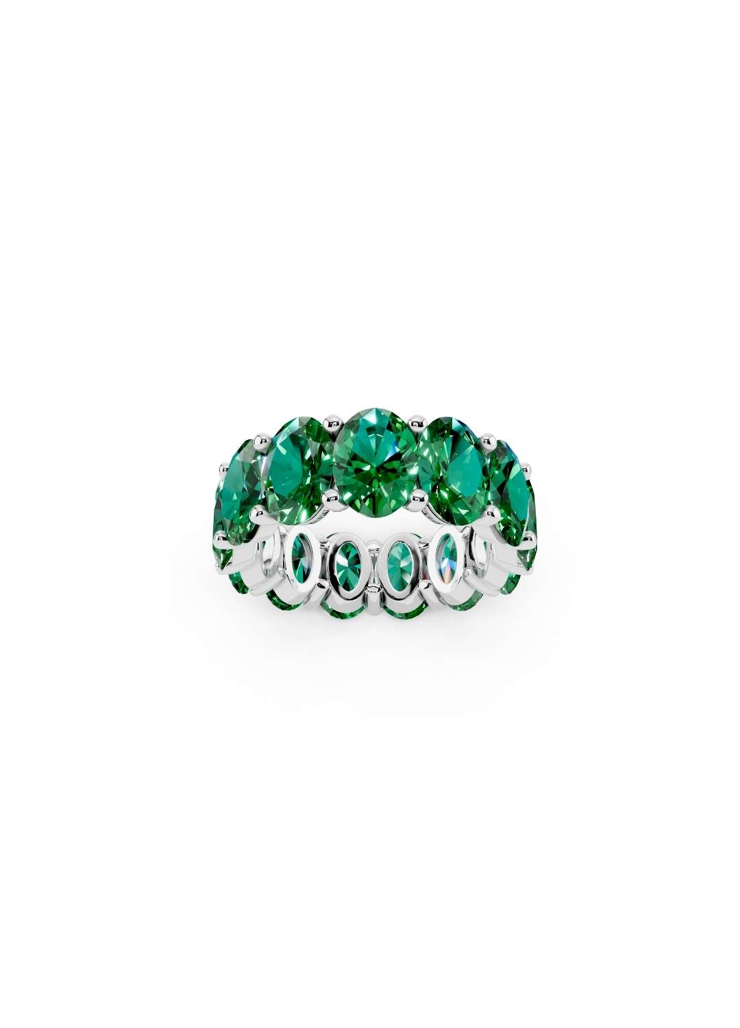 Oval Emerald Eternity Band Image 9