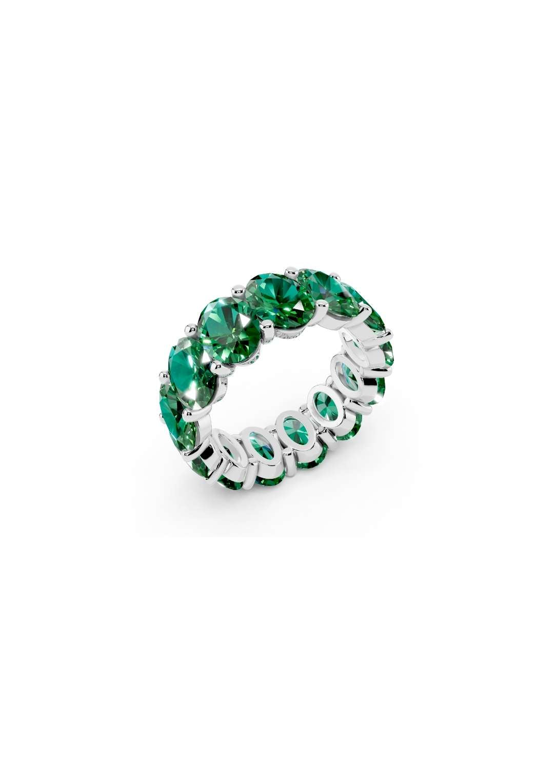 Oval Emerald Eternity Band Image 10