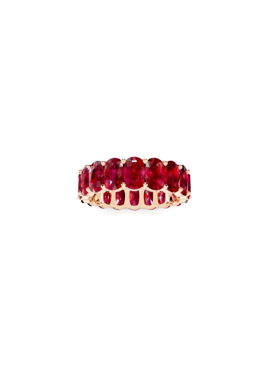 Oval Ruby Eternity Band Image 6