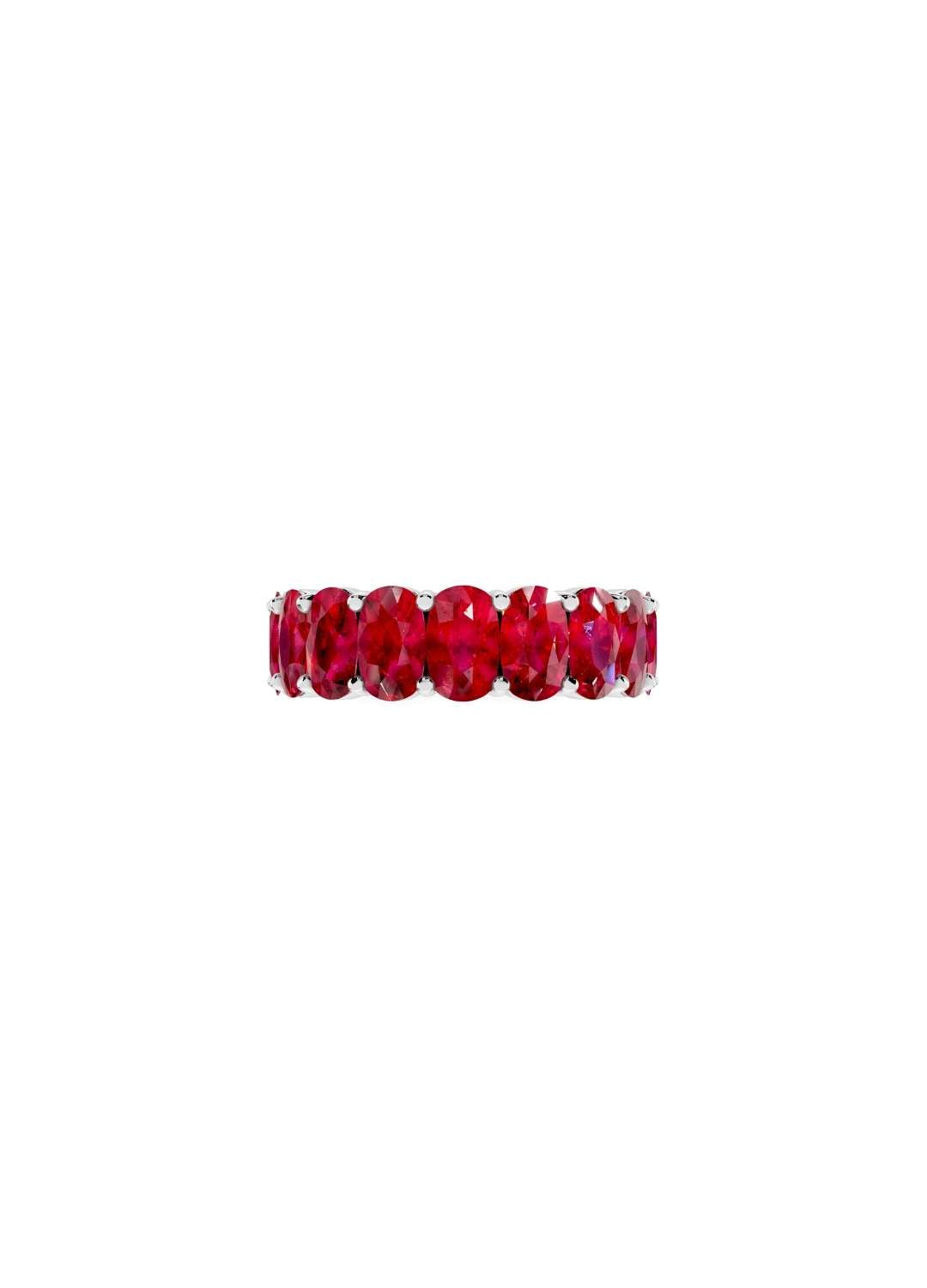 Oval Ruby Eternity Band Image 12