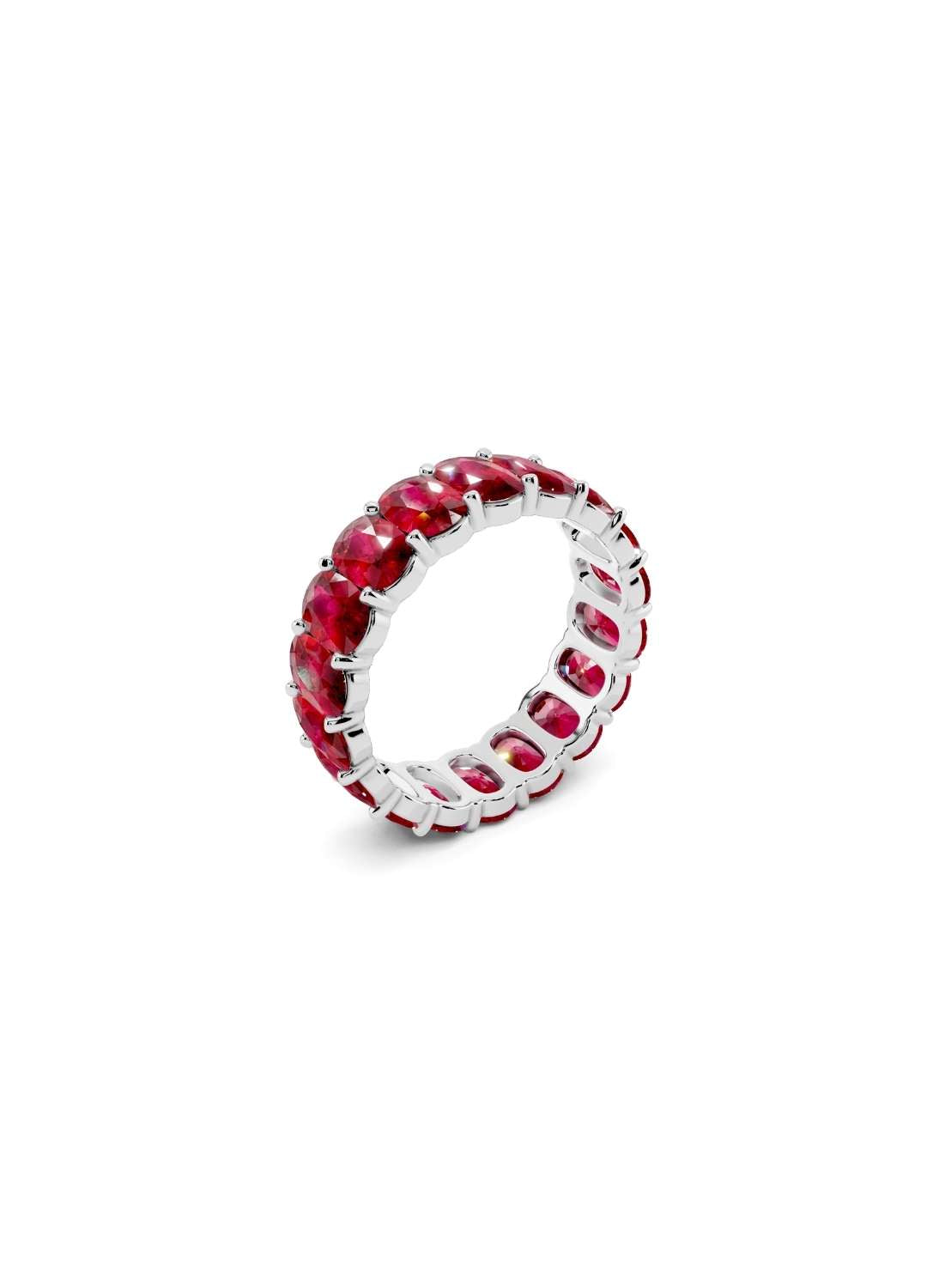 Oval Ruby Eternity Band Image 13
