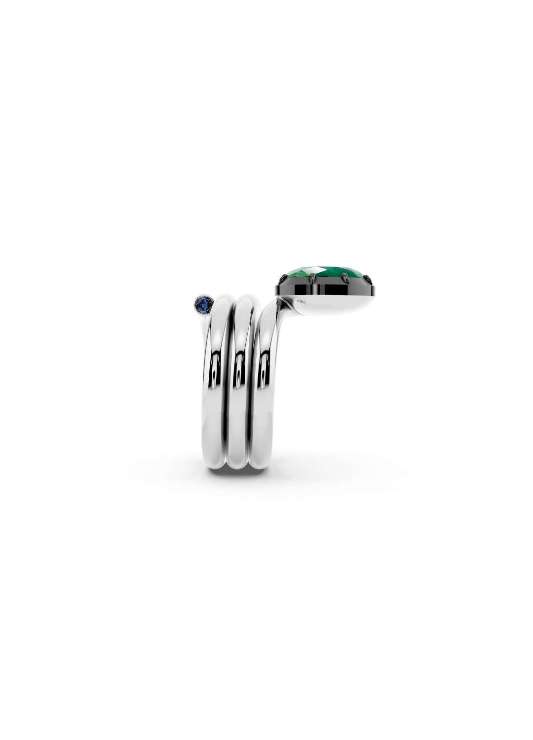 Oval Emerald Coil Ring Image 9