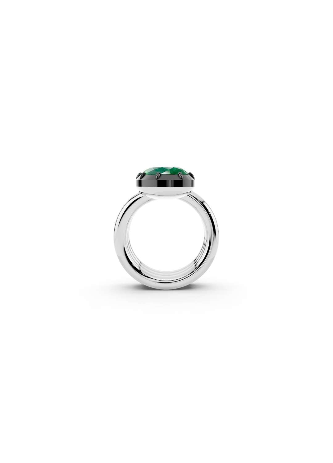 Oval Emerald Coil Ring Image 10