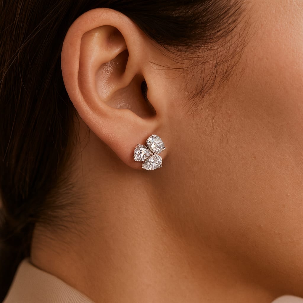 Trio Diamond Stud Earrings