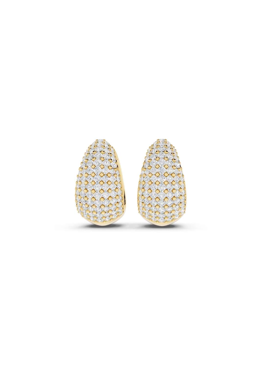 Pave Diamond Dome Earrings Image 2