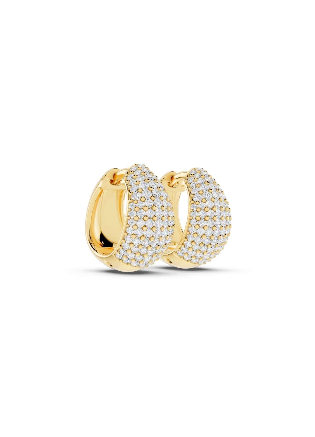Pave Diamond Dome Earrings Image 3