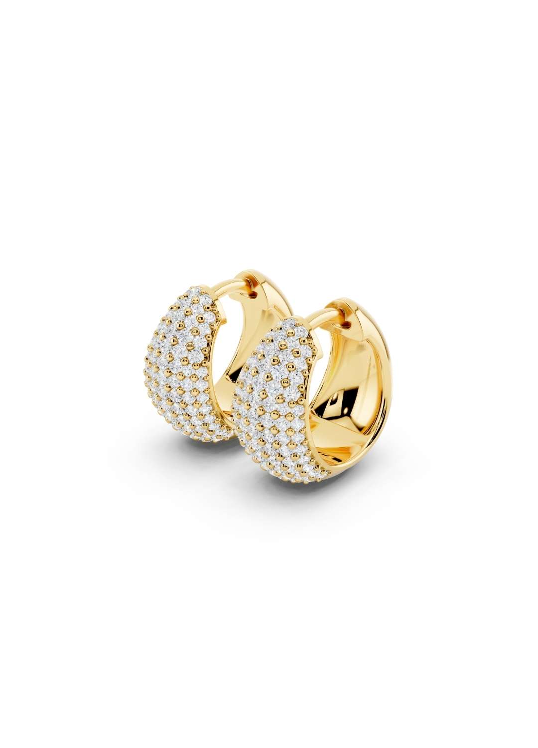 Pave Diamond Dome Earrings Image 4