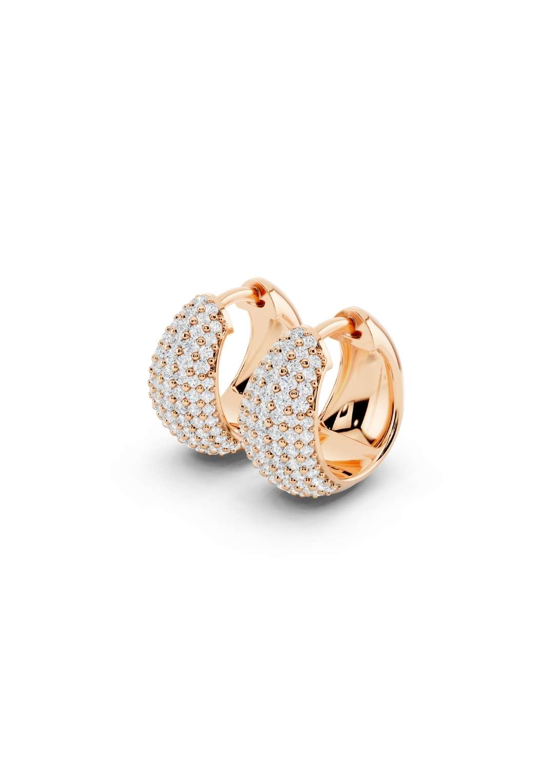 Pave Diamond Dome Earrings Image 9