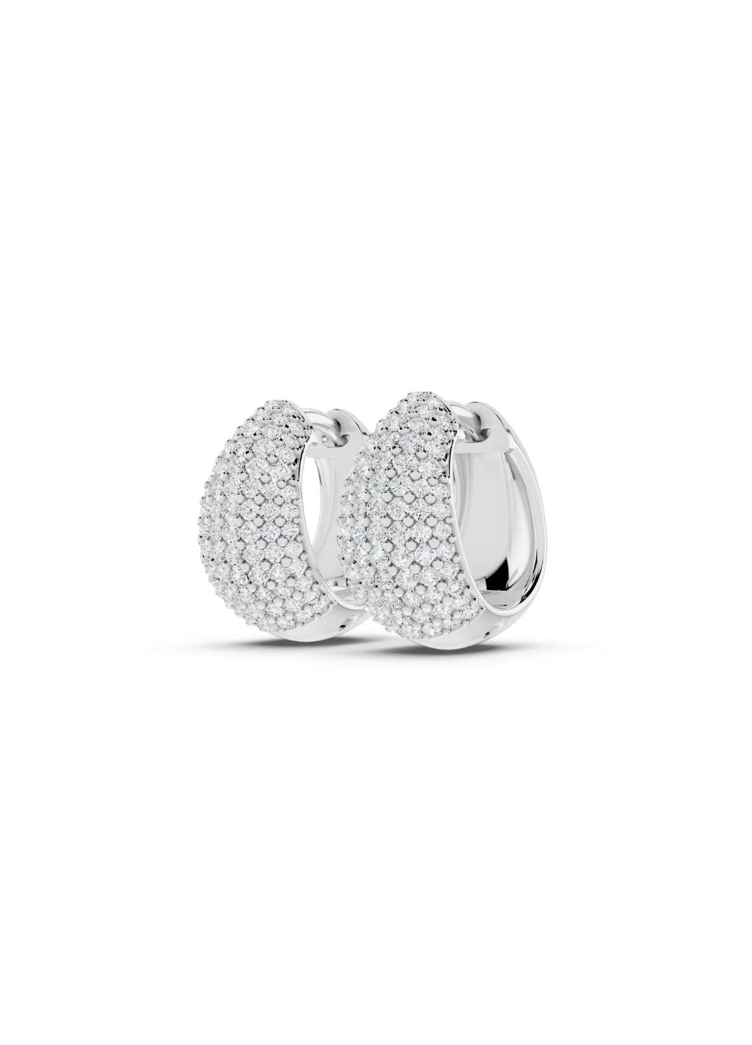 Pave Diamond Dome Earrings Image 11