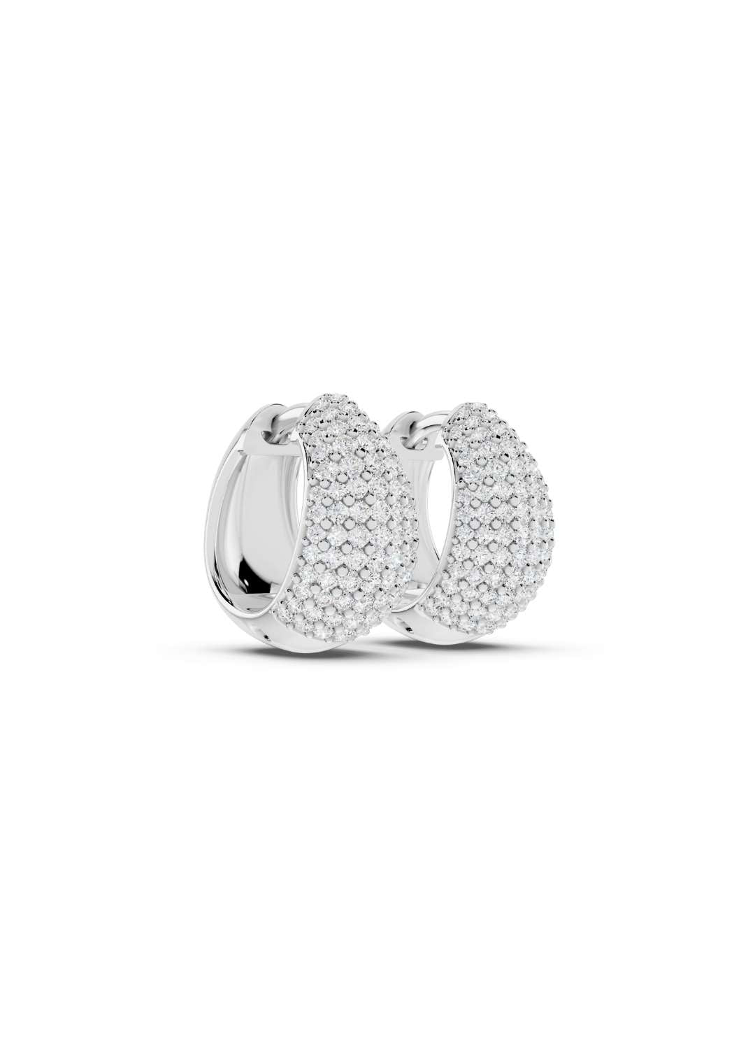 Pave Diamond Dome Earrings Image 13