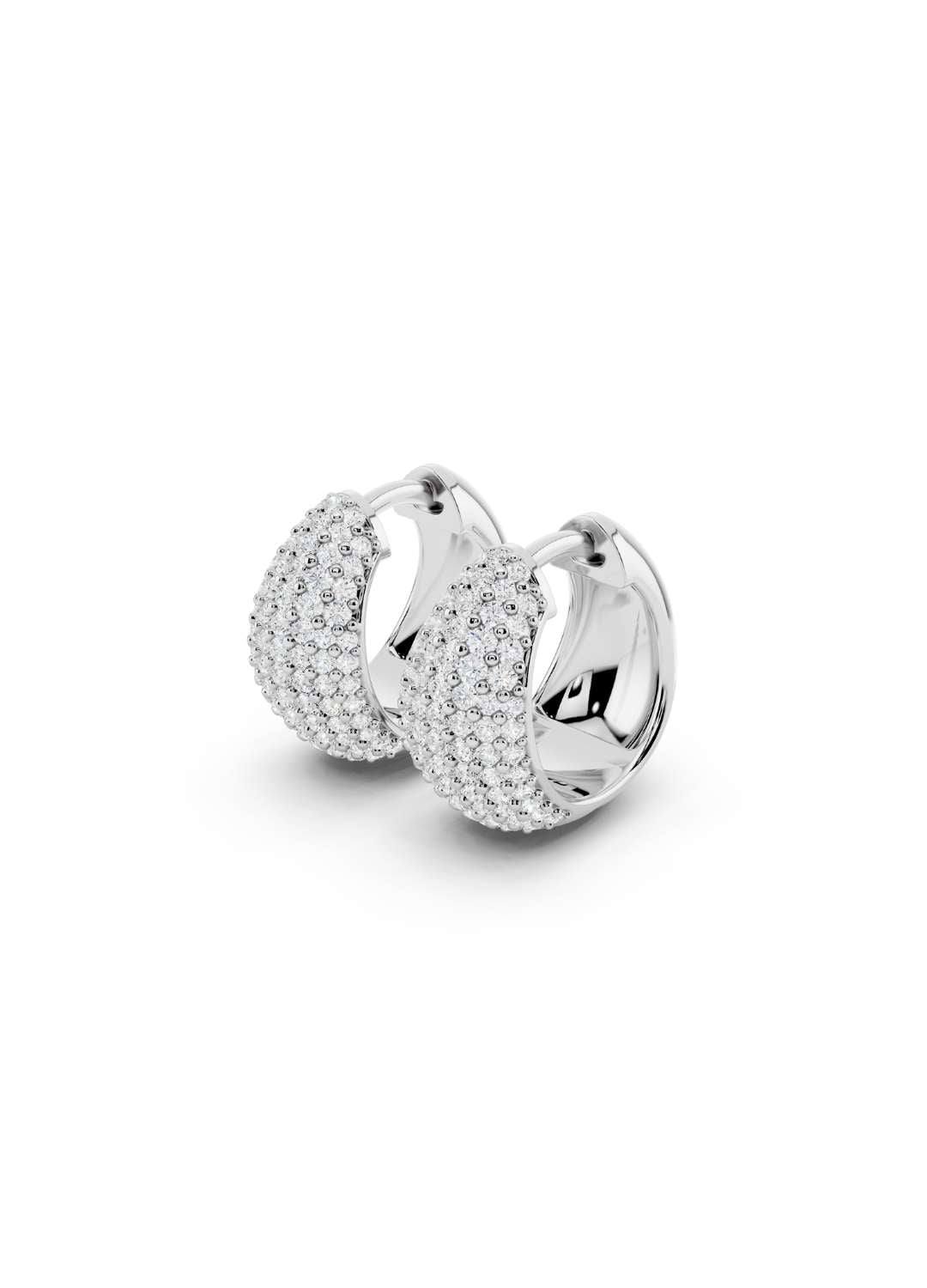 Pave Diamond Dome Earrings Image 14