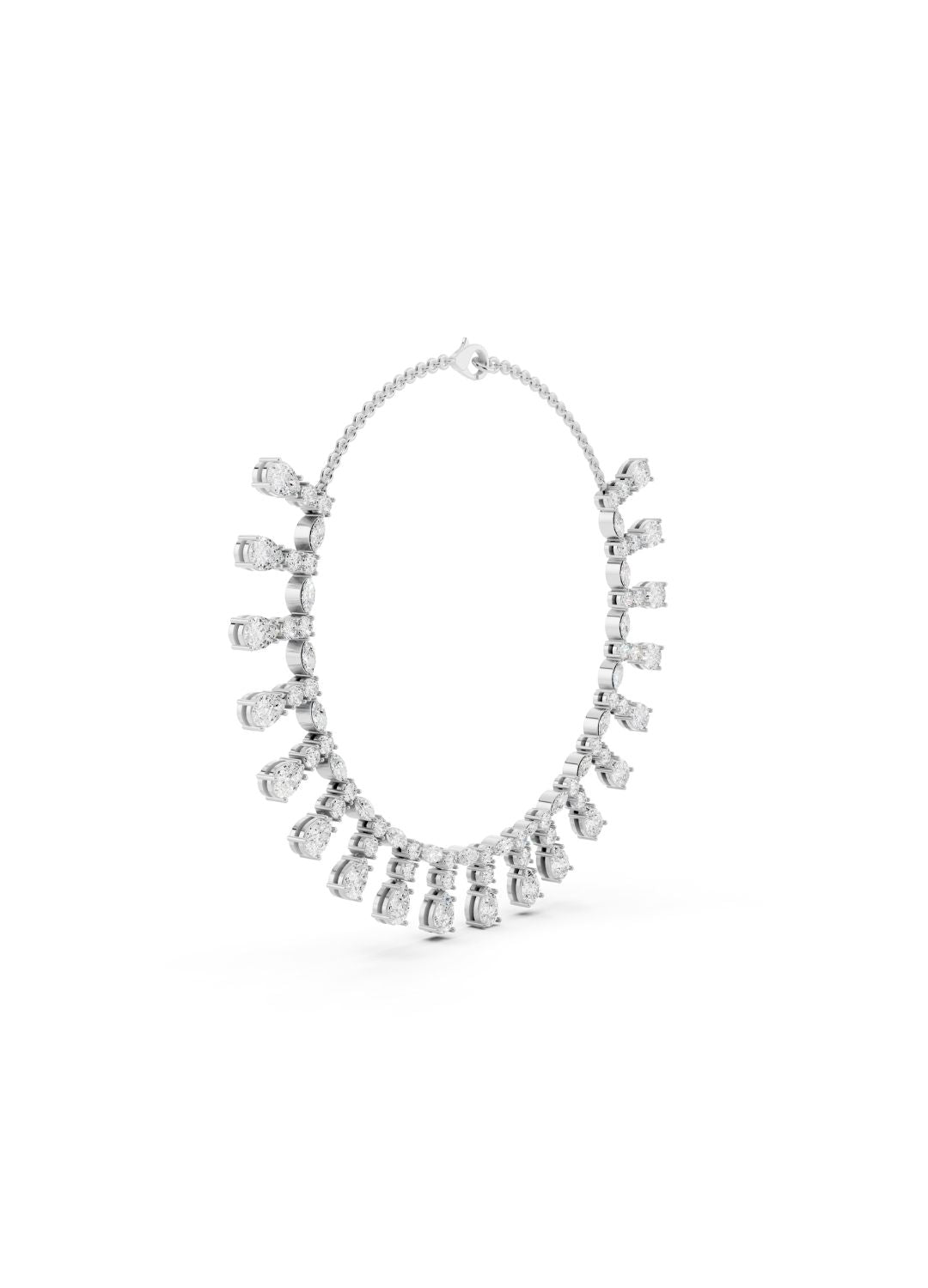 Pear Cascade Diamond Necklace Image 12