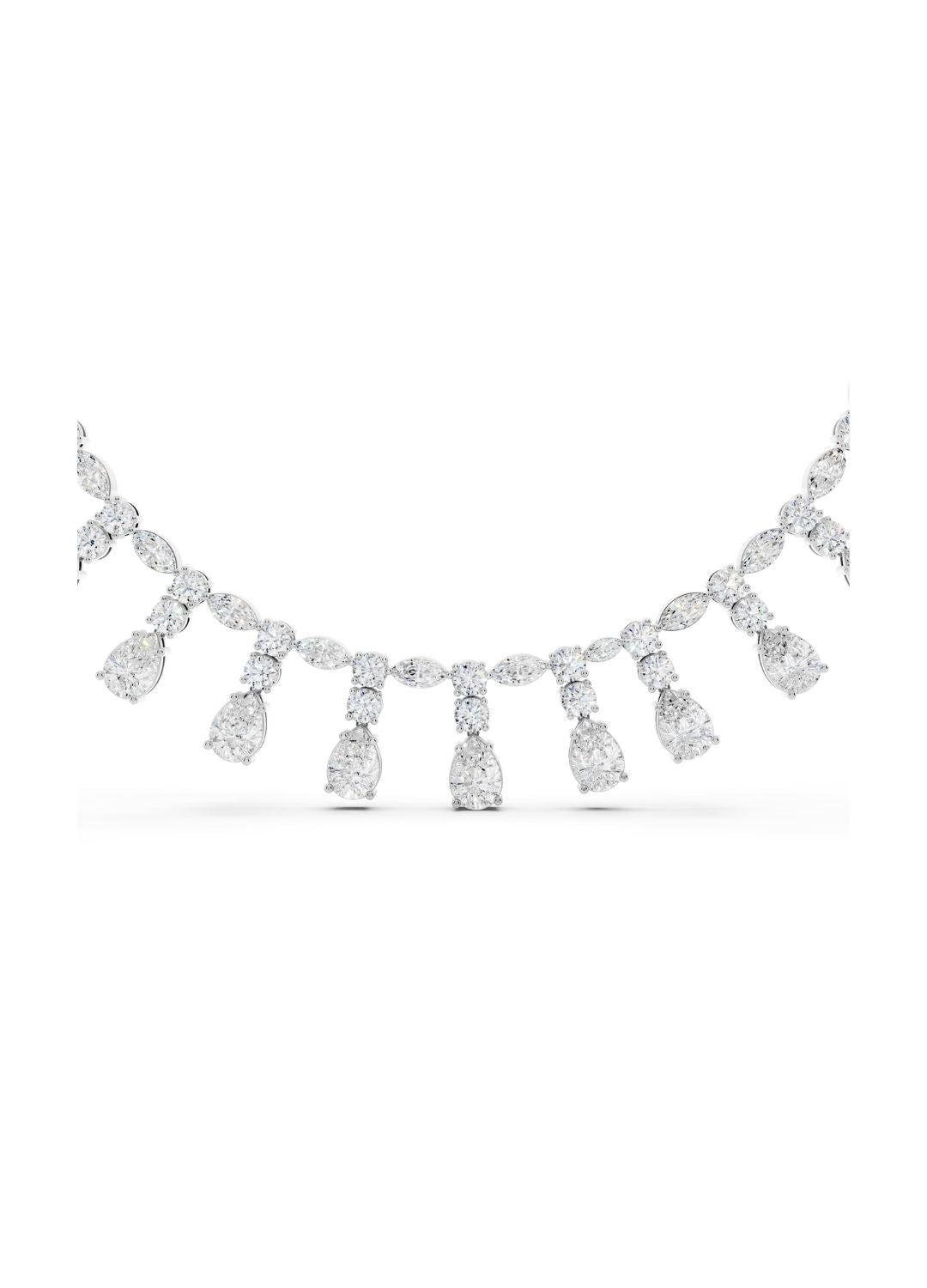 Pear Cascade Diamond Necklace Image 11
