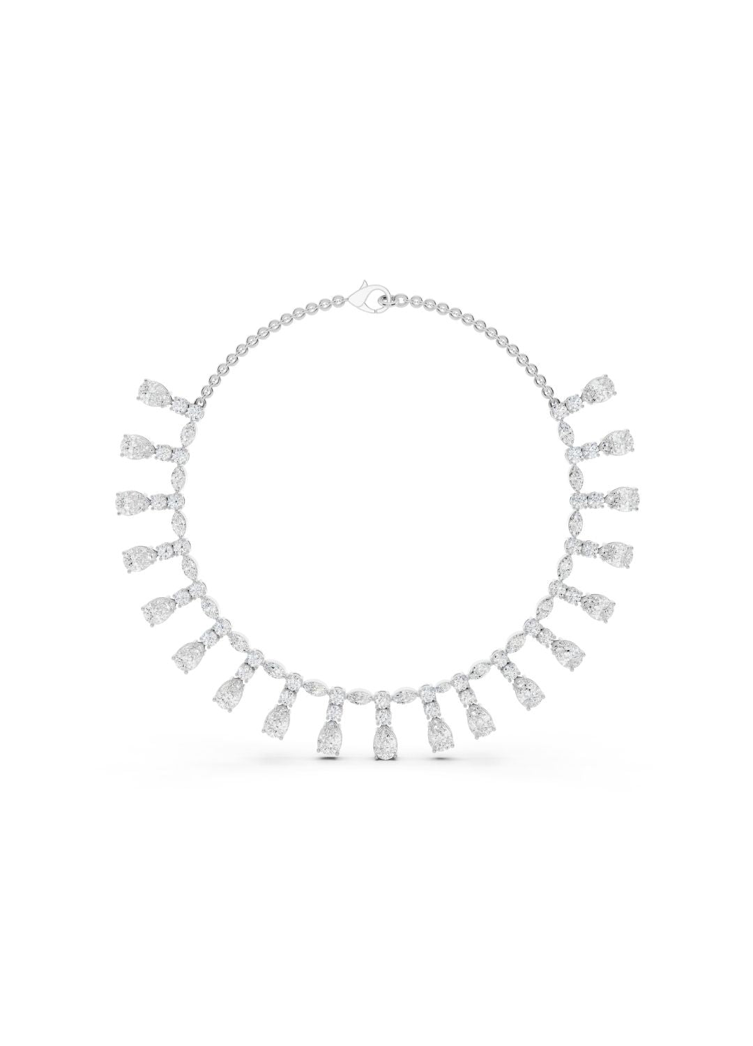 Pear Cascade Diamond Necklace Image 9