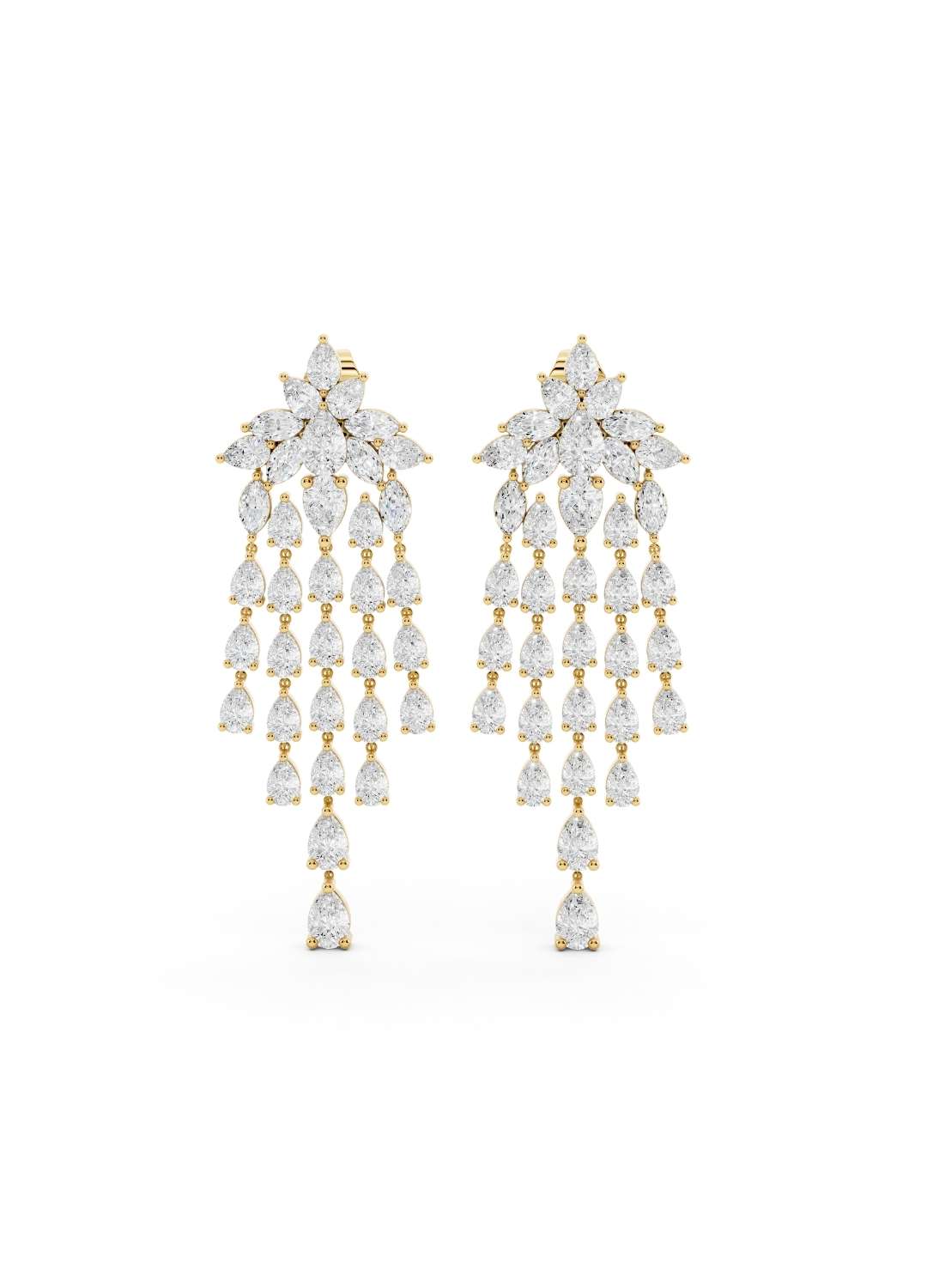 Pear Diamond Cascade Earrings Image 1