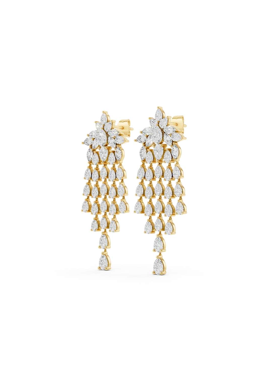 Pear Diamond Cascade Earrings Image 2