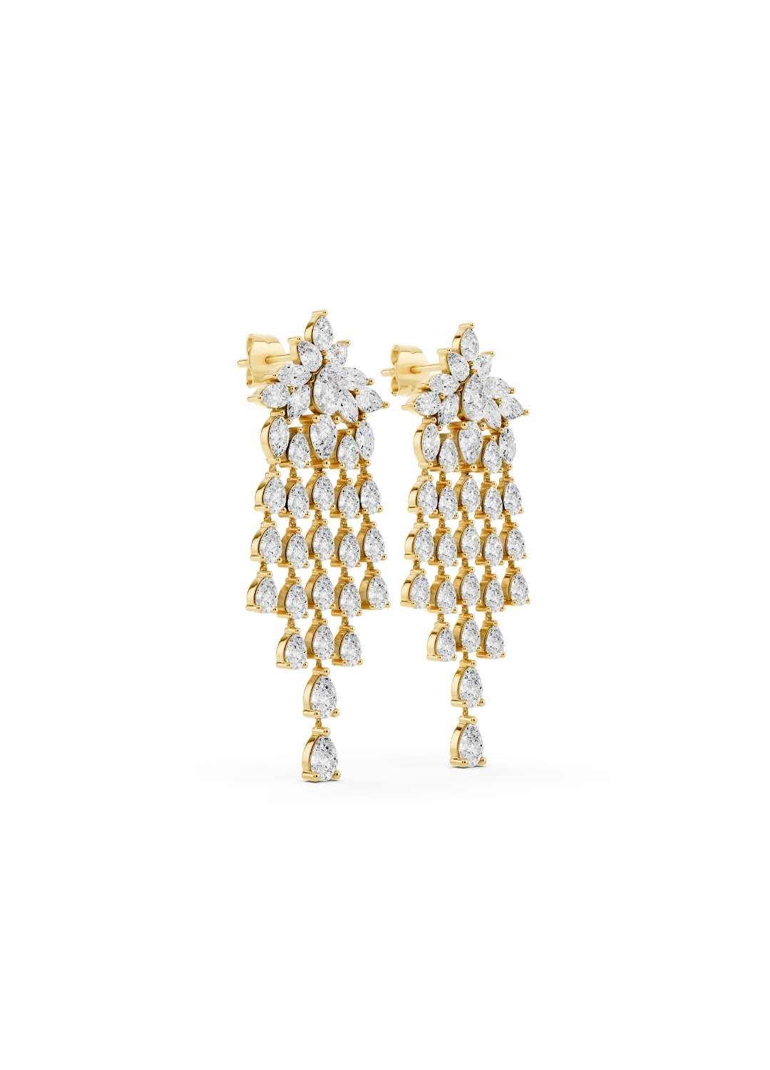 Pear Diamond Cascade Earrings Image 3